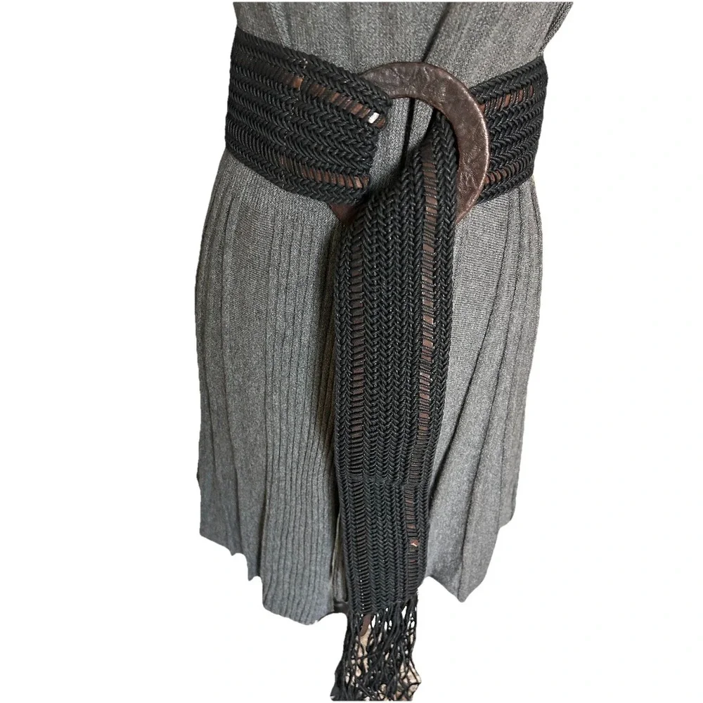 Magnolia Grace‎ HERSHA Gray Ribbed Knit Lightweight Cardigan Sweater Small NWT